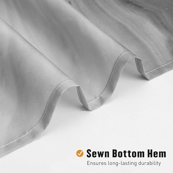 MitoVilla Grey Marble Extra Long Shower Curtain Set 72 x 84, Modern Ombre 84 inch XL Shower Curtains for Chic Bathroom Decor, Abstract Watercolor Fabric Shower Curtain