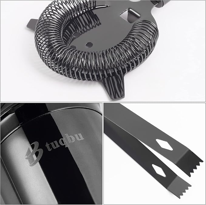 Bartender Kit with Stand, 11 Piece Set, Cocktail Shaker Set 24 oz Shaker Bar Tool Set for Beginner with Recipe