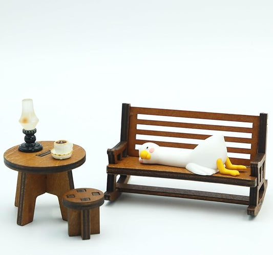 Miniature Ducks Figurines Statue, Adorable Ducks Collectibles Mini Sculpture for Shelf Desk and Bedroom Decor, Cute Home Decorations and Gifts (Lie Down Duck)