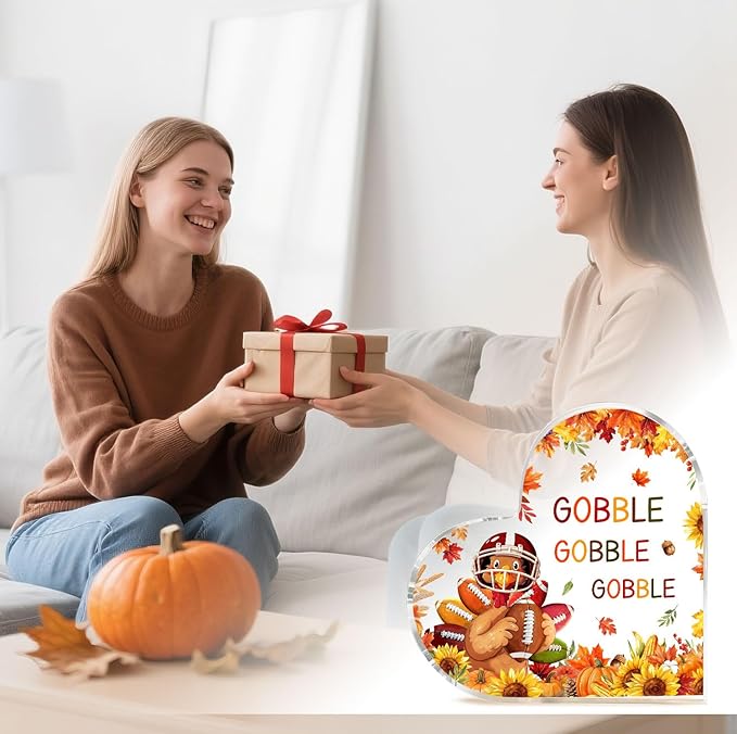 Thanksgiving Home Decorations 3.9 Inch Thanksgiving Plaque Acrylic Thanksgivings Decor Plaques for Family Friends Table Decor-style 2