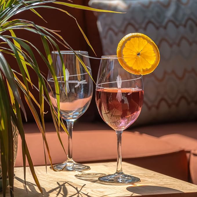 Rolf Glass | Fly Fishing All Purpose Wine Glass 18 Ounce | Set of 4 | Large Wine Glasses | Lead-Free Crystal Glass | Engraved All Purpose Wine Glasses | Made in the US | Outdoor Lifestyle