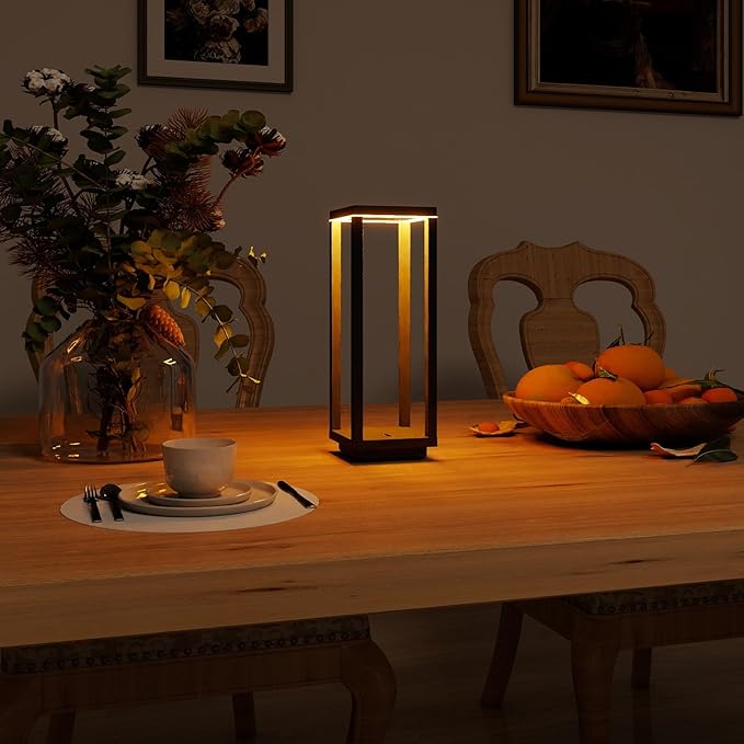 4 Pack Cordless Table Lamp Rechargeable, IP55 Waterproof, 60h Runtime Protable Outdoor Table Lamps, 3 Color Stepless Dimming Battery Powered Table Lamp for Dinner/Restaurant/Bedroom/Cafe