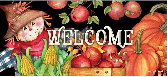 Evergreen Sassafras Fall Christmas Holiday Doormat Insert Bundle & Tray Set of 5, Interchangeable Entrance Door mats Indoor and Outdoor Welcome Mat 30 x 18 Tray Non Slip Backing Low Profile