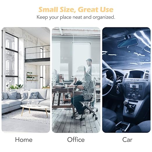 AGPTEK Ethernet Cable Clips, 100 PCS Adhesive Wire Clips, Flat Cord Clips Small Cable Holder Management for Home Wall Flat Ethernet Network Cord Organizer, Decoration Fairy Light Sticky Hooks, White