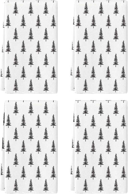 Artoid Mode Beige Xmas Tree Christmas Kitchen Towels Dish Towels, 18x26 Inch Holiday Winter Decoration Hand Towels Set of 4