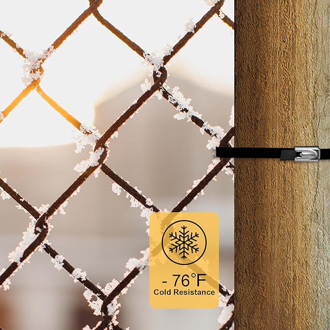 OFFO Black Zip Ties Made of Metal 125 PCS 11.8 in Premium Heavy Duty Stainless Steel Wire Multifunctional Locking Exhaust Wrap Flexible Durable