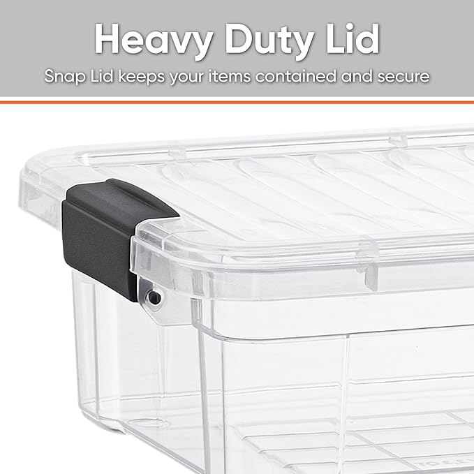 Superio Mini Storage Bins with Lids- Clear Boxes for Organizing, Stackable Plastic Containers- BPA Free, Non-Toxic, Odor Free, Organizer for Home, Office, Dorm, 3.5 Qt, 5 Pack
