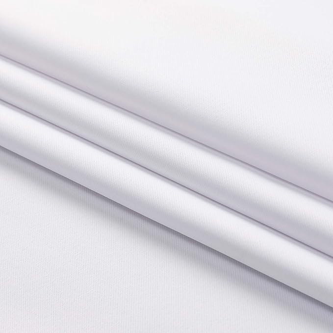 Aiyufeng Pure White Curtains for Bedroom 63 Inch Length 2 Panels Set, Room Darkening Window Treatment, Light Filtering Curtain Drapes, Soft Casual Rod Pocket Privacy Curtains, W40 x L63 Inch