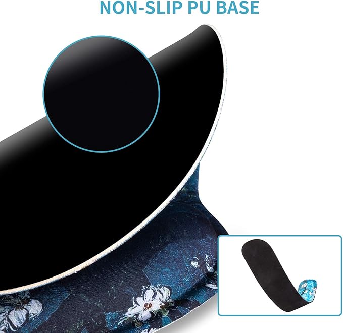 Ergonomic Keyboard Mouse Pad Wrist Rest Support Set for Laptop/Computer/Desktop,Memory Foam Hand Rest Wrist Cushion for Gaming/Office,Lightweight Comfortable & Pain Relief (Apricot Flower)