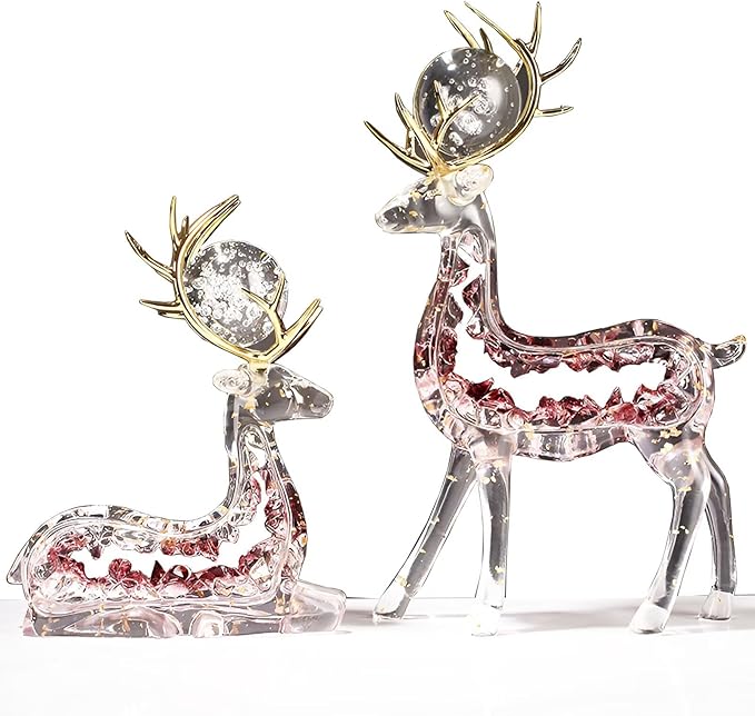 Beautiful Deer Figurines-Elegant Home Decor Accents with Exquisite Craftsmanship and Versatile Design for Living Spaces-Purple
