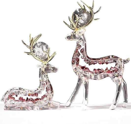 Beautiful Deer Figurines-Elegant Home Decor Accents with Exquisite Craftsmanship and Versatile Design for Living Spaces-Purple