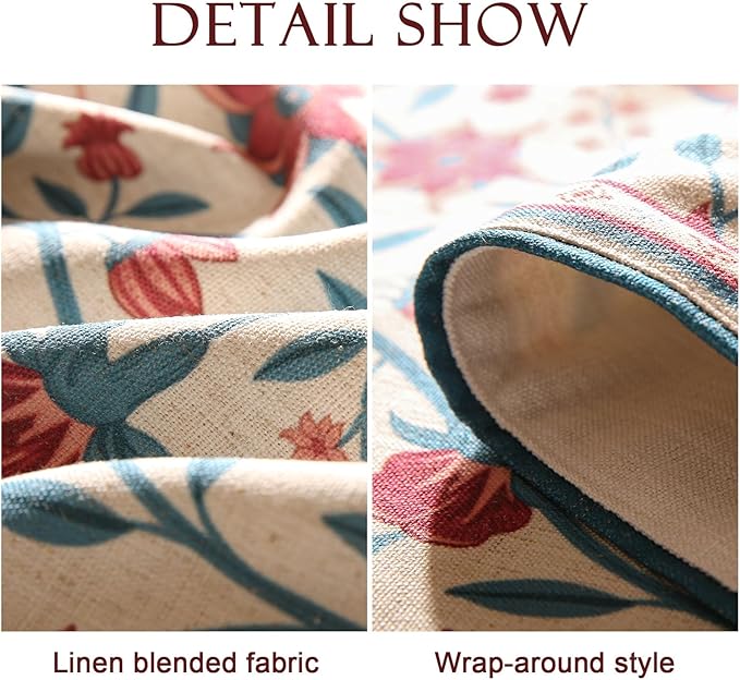 Farmhouse Berry Red Floral Small Table Runner for Table,Decorative Linen 63 Inches Long French Table Runners,Decor Tabletop for Kitchen,Dining,Party,Home,Christmas,12"*63"