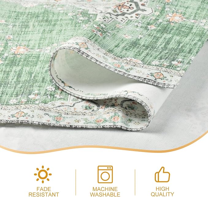 Snycler Table Runner Boho Table Runners Vintage Elegant Farmhouse Table Center Linen Decor for Home Dining Party Entrance (13x72 Inch) Light Green