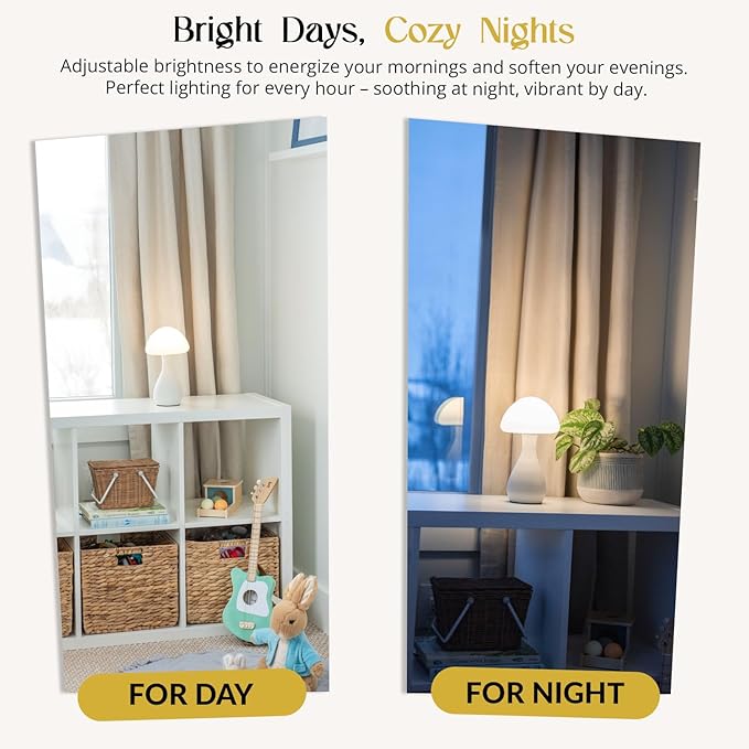 Mushroom Table Lamp - Stylish and Durable Night Light, Modern Nightstand Table Lamp with 10 Adjustable Light Temperatures, Bedside Lamp for Unique, Aesthetic Home Decor