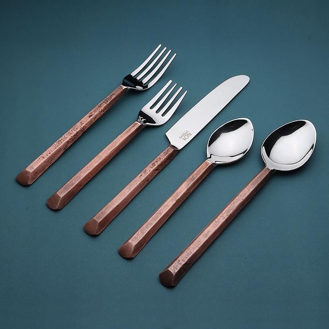 Inox Artisans Plateau Copper Antique 20 Pc. Flatware Set (Serves 4)