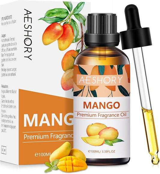 Mango Fragrance Oil 3.38FL.OZ - Aromatherapy Essential Oils for Diffusers for Home, Mango Scented Oils for Massage, Soap Candle Making Scents - 100ML