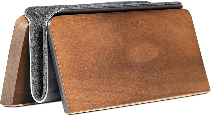 SAMDI Vertical Laptop Stand for Desk, Wooden Laptop Holder Vertical for MacBook, HP, Samsung, Chrome Book and Other Laptops(Walnut)