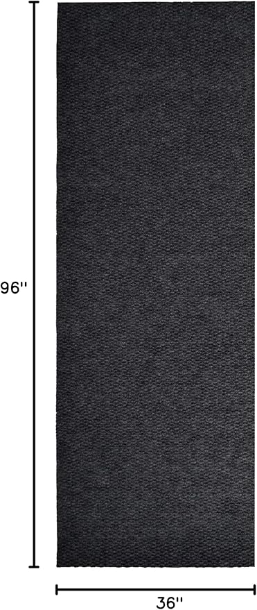 iCustomRug Hallway Runner Rug – 3x9ft Black, Indoor/Outdoor, Non-Slip Rubber Backing, Low-Profile All-Weather Carpet, Non-Shedding & Easy Care, Entryway Mat Ideal for High Traffic Areas