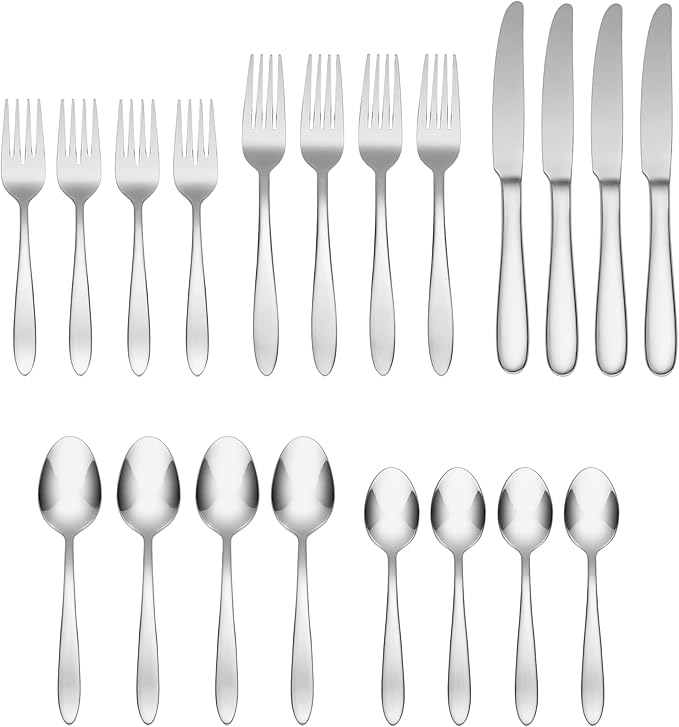 Oneida Mooncrest 20-Piece Flatware Set, Service for 4, Silver