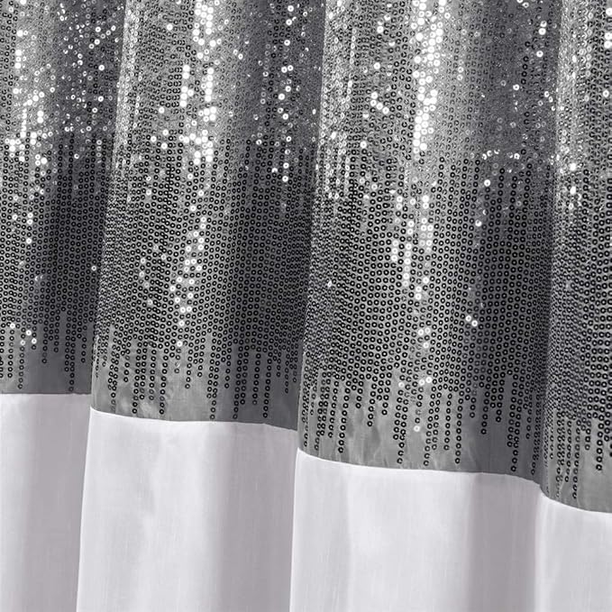 Lush Decor Night Sky Shower Curtain, 72" x 72", Black & White