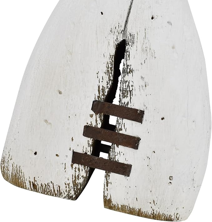 Aecipl Nautical Home Decor Wood Whale Tail Tabletop Statue Decorative Rustic Sculpture Ocean Beach Coastal Themed Figurine Whale Ornament Bathroom Shelf Decoration (13.4" H)