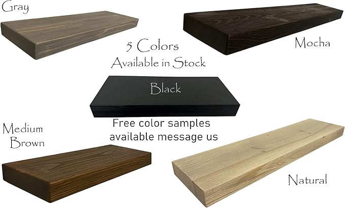 joelsantiques 60 Inch Wooden Floating Shelves for Wall - 60x6x2 in - Made of Natural Wood - Long Heavy Duty Rustic Wall Shelves for Bedroom - Perfect for Living Room, Kitchen - Medium Brown