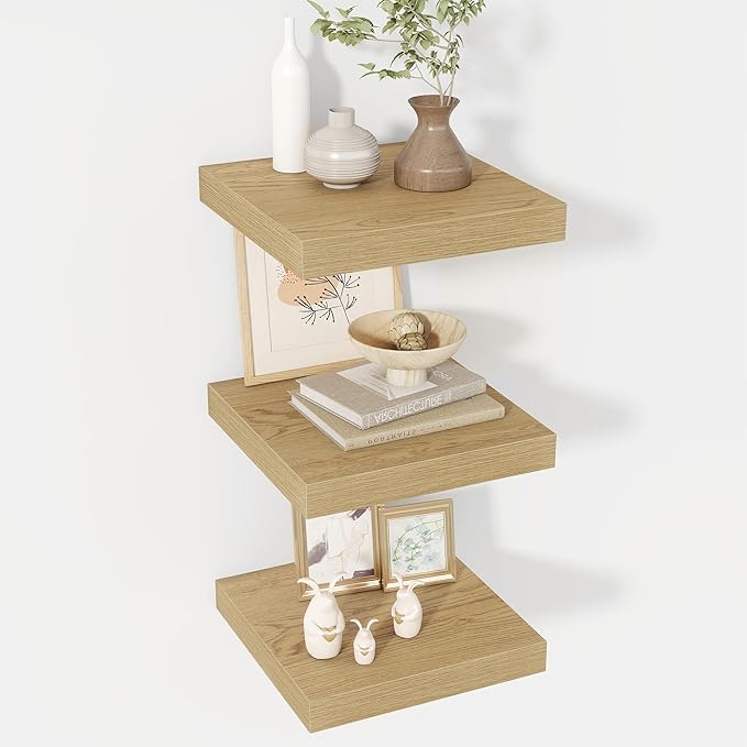 12 Inch Floating Shelves, 12" Deep Floating Shelf Wall Mounted, 12" Wall Shelves, Rustic Deep Bookshelf, Extra Deeper Display Shelves & Storage Shelves for Bedroom, Living Room, Set of 3