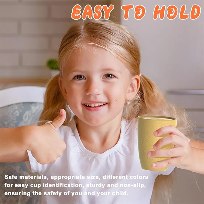 Homienly Wheat Straw Cups Alternative to Plastic Cups Set of 4 Premium Drinking Glasses - 12 OZ, Unbreakable Drinking Cups, Dishwasher & Microwave Safe Tumbler Cups for Kitchen, Kids, Picnic - Multi