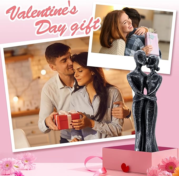 Anniversary Wedding Gifts, Love Ornament for Couple, Romantic Couple Sculptures, Abstract Resin Statues for Home Decor, Valentines Statues Decor for Desk Office, Valentines Gifts for Women Wife
