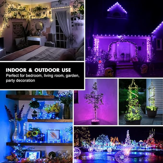 USB and Battery Operated Fairy Lights, 39Ft 120 LED Color Changing Fairy Lights with Remote and Timer, Battery Powered Twinkle String Lights for Bedroom, Party, Indoor Christmas Party Halloween Decor