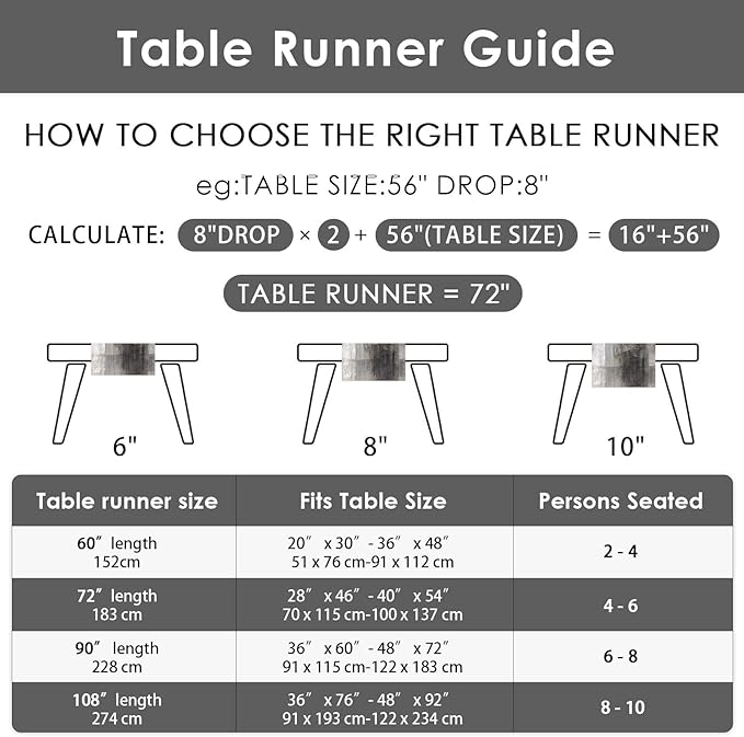 Emvency Farmhouse Table Runner, Abstract White and Brown Art Painting for Kitchen Coffee Table Family Dinners Holiday Parties Wedding Events Decor(13x108 inch)