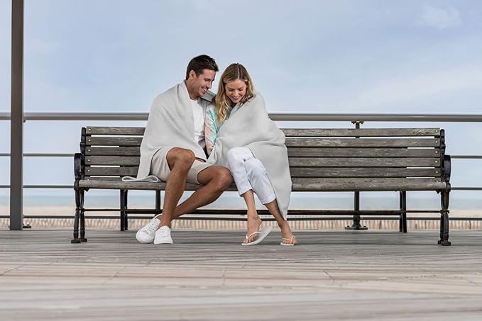 MV Sport Lightweight Sweatshirt Blanket Throw – Warm & Cozy, Breathable Oversized Fleece Knit, Couch, Bed, Travel, Cold Nights, and Outdoors – Soft Light Weight Blanket 54" x 84" Marble Heather