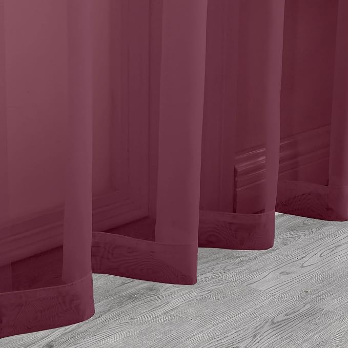 Aiyufeng Short Sheer Black Curtains for Living Room 45 inch Length 2 Panels Set, Semitransparent Balance Privacy & Light Vertical Farmhouse Sheer Drapes for Bedroom, W40 x L45