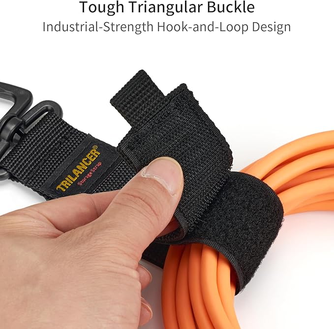 Heavy Duty Storage Straps(10-Pack), Trilancer Hook-and-Loop Cord Organizer and Hanger with Triangular Buckle to Hang on Walls for Cables,Wires,Rope,Hoses,Organization for Home,Garage or Workshop (10M)
