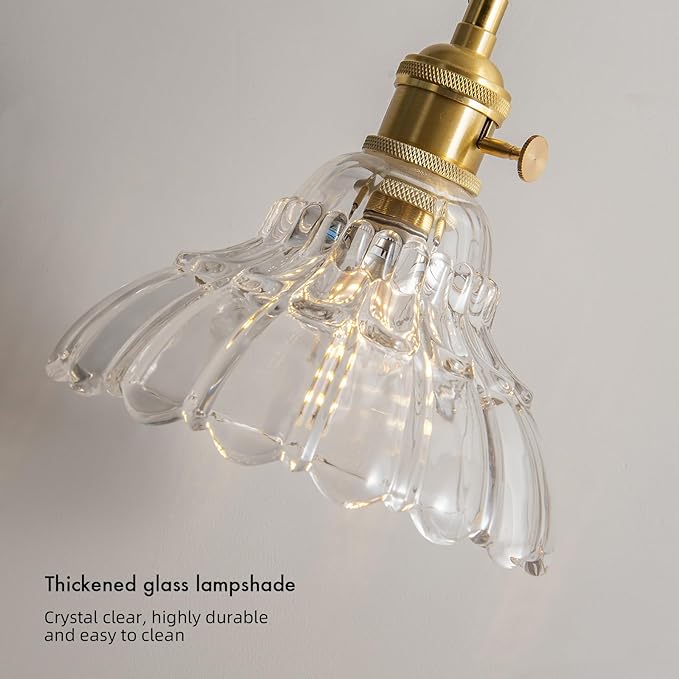 KSRYSZCQ Wall Sconces Set of 2,Modern Gold Vanity Lights with Clear Glass Shade, Hardwired Bathroom Wall Sconce Lighting Fixtures for Kitchen Over Sink Living Room Hallway Cabinet Porch