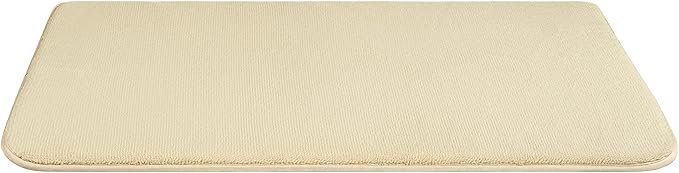 American Soft Linen 21x32 Fluffy Foamed Slip Reducer Bath Rug, Machine Washable Area Bath Mat Rugs for Bathroom, Beige