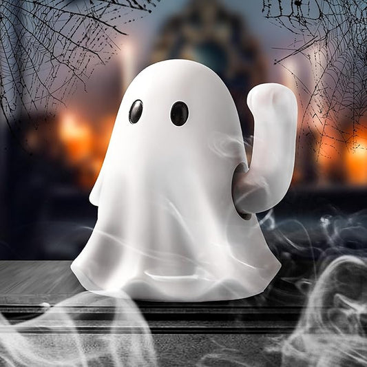 WDS WONDROUS Halloween Decor Ghost Figurine Decoration Waving Hand Lucky – Resin Funny Ghost Statue with Shaking Arm – Halloween Decor Indoor, Spooky Tabletop for Home Office Party Gifts
