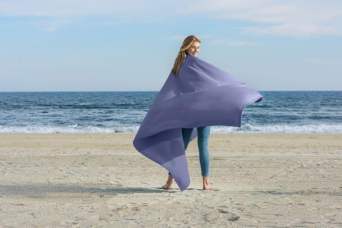 MV Sport Lightweight Sweatshirt Blanket Throw – Warm & Cozy, Breathable Oversized Fleece Knit, Couch, Bed, Travel, Cold Nights, and Outdoors – Soft Light Weight Blanket 54" x 84" Periwinkle