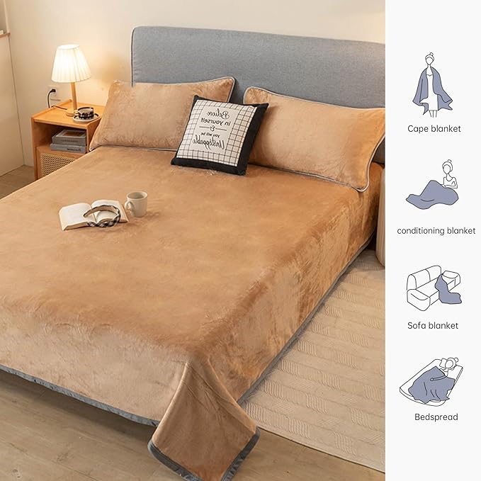 Fleece Bed Blankets Queen Size - Soft Lightweight Plush Fuzzy Cozy Luxury Blanket Microfiber Throw for Couch Bed,All-Season Breathable,80x90 Inches