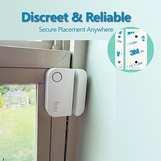 Adhesive Replacement Strips for Ring Contact Sensor 2nd Gen, Pre-Cut Double-Sided Tape 12-Pack, Compatible for Ring Door Sensor, Easy Installation & 100% Fit(White)