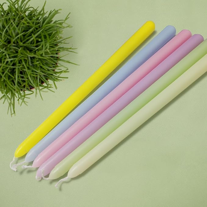 Long Taper Candles 6 Pcs Unscented Taper Candlesticks for Dinner Home Decor Kitchen Wedding Birthday Party Decorations