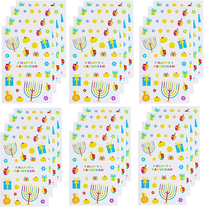 The Dreidel Company Hanukkah Stickers Sticker Pieces, Great for Arts and Crafts, Hanukkah Decoration, Party Favors, 360 Stickers (Style 4)