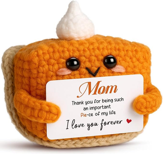 Pie Plush, Mothers Day Adorable Mom Presents for Halloween Thanksgiving Christmas Stocking Stuffer Emotional Small Cute Decor