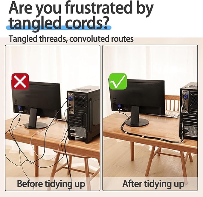 100 Pack Reusable Cable Management Ties, Adjustable Hook and Loop Cord Organizer, Strong Adhesive Wire Clips for Desk and Wall, Cable Holder for Home Office TV Computer, Grey