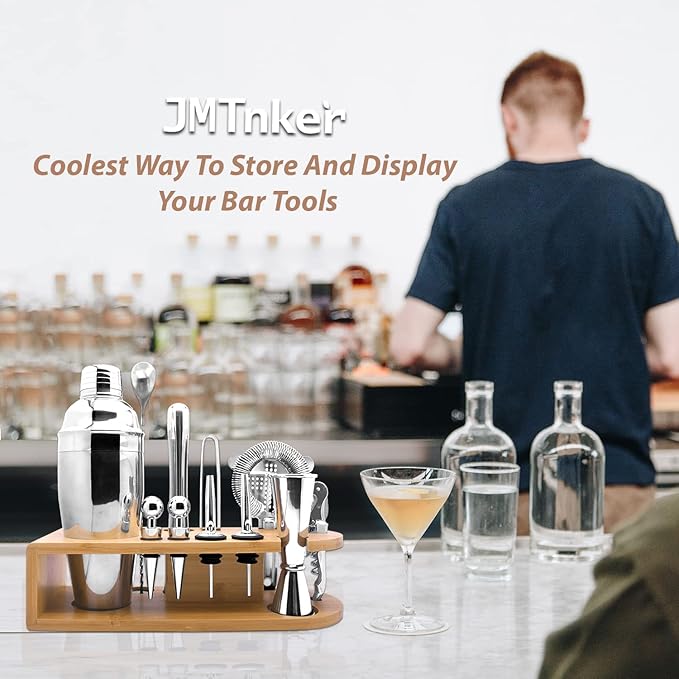 Cocktail Shaker Set with Stand Mixology Bartender Kit|Bar Tool for Drink Mixing, Cocktail Shaker Bar Accessories for Home Bar Set, Perfect for Apartment Essentials and House Warming Gifts New Home