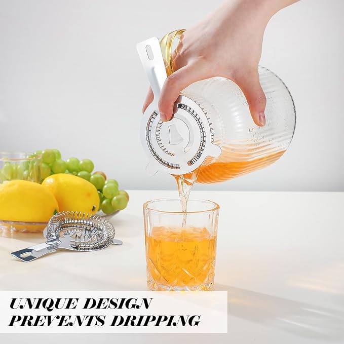 32 Pcs Bar Bartender Strainer Stainless Steel Drink Cocktail Strainers Silver Shaker Ice Bar Shelf or Bartenders Mixologists Drinking Water Filtering