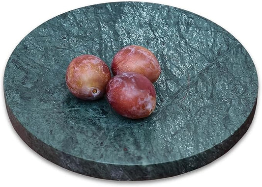 8" Natural Travertine Ring Dish Jewelry Tray for Women Gift - Marble Trinket Dish for Key Earring Nightstand - Candy,Fruit, Nut, Snack Serving Tray for Table, Home Decor (India Green Marble)