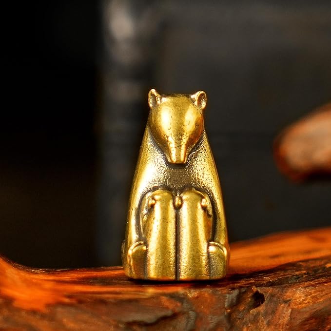 CHOVY BearNurturers Solid Brass Bear Family Sculpture - 100% Handcrafted Mother & Two Cubs Hugging Figurine, Heartwarming Collectible Art for Desk, Unique Gift for Nature & Animal Lovers