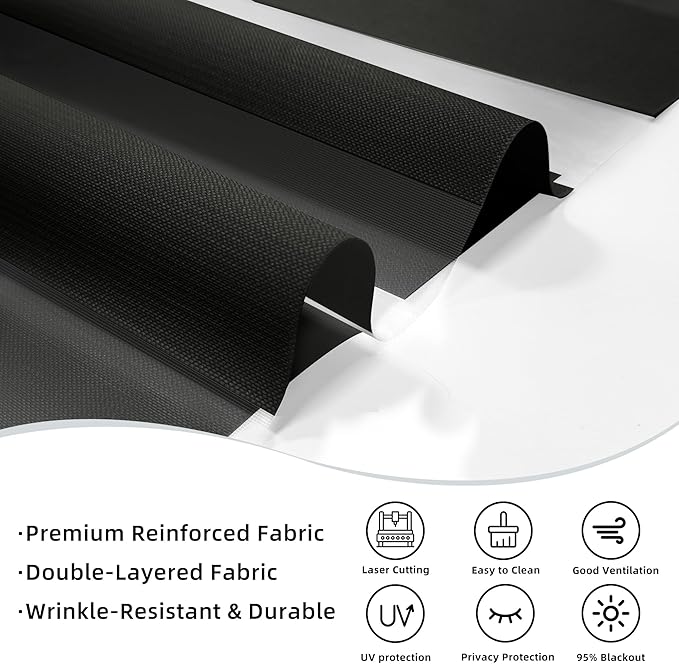 ChrisDowa Cordless Zebra Blinds for Windows, Dual Layer Free-Stop Light Filtering Window Roller Shades, Pull Down Privacy Zebra Shades for Home, Office, Bedroom, Door (60" W x 72" H, Black)