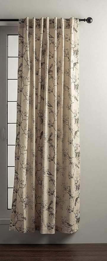 Maison d' Hermine Curtains for Living Room 100% Cotton 96 inch Length Two Panels Light Filtering Curtains for Bedroom Windows with Rod and Loop Pockets Drapes (Turin, 50" W x 96" L)